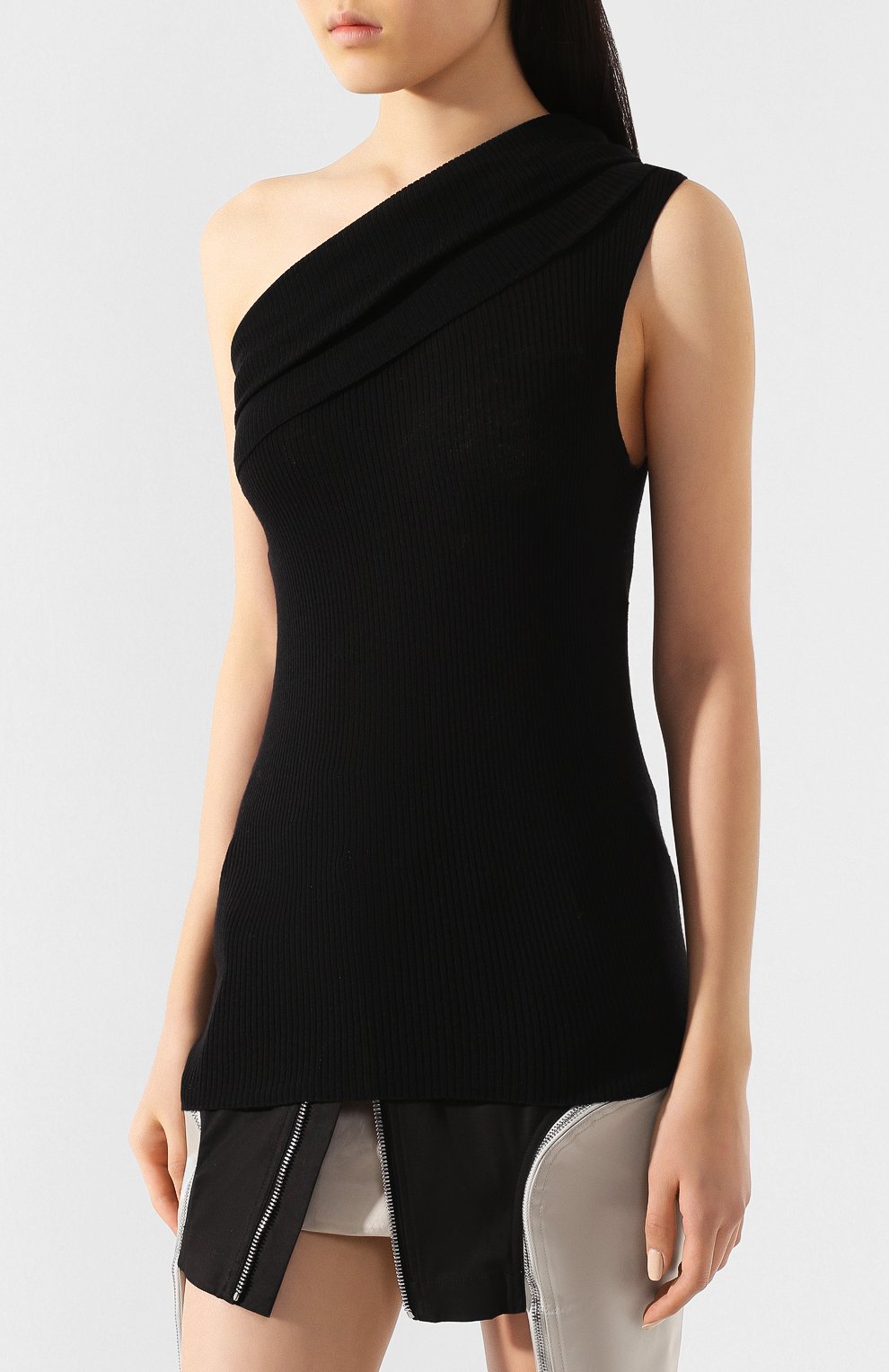 Шерстяной топ RICK OWENS черного цвета по цене 44200 руб., арт. RP20S1625/RIBM, фото 3 Шерстяной топ RICK OWENS, арт. RP20S1625/RIBM, фото 3