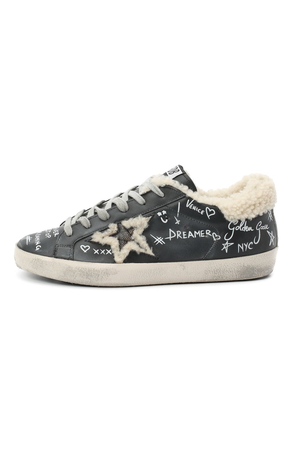 Кожаные кеды superstar GOLDEN GOOSE DELUXE BRAND, арт. GWF00101.F000824, фото 3