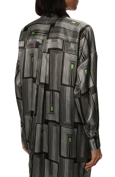 Шелковая рубашка KITON черно-белого цвета по цене 111000 руб., арт. D51427K0982A, фото 4 Шелковая рубашка KITON, арт. D51427K0982A, фото 4
