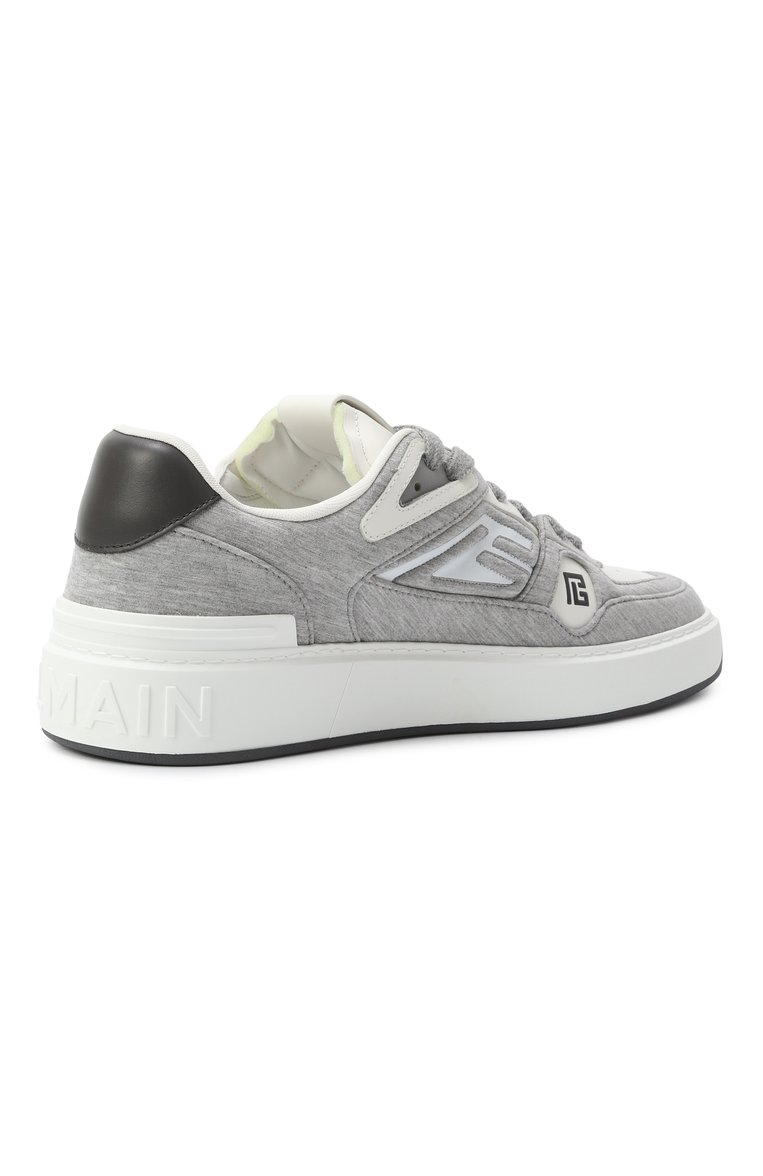 Мужские комбинированные кеды b-court skate BALMAIN серого цвета, арт. EM1VI378/TFJM | Фото 5 (Материал внутренний: Текстиль; Материал внешний: Текстиль; Подошва: Массивная; Материал утеплителя: Без утеплителя; Стили: Классический; Кросс-КТ: Низкие)