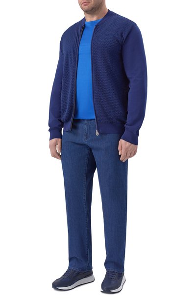 Кардиган из хлопка и шелка STEFANO RICCI темно-синего цвета по цене 192500 руб., арт. K212037RT1/F26193_001, фото 2 Кардиган из хлопка и шелка STEFANO RICCI, арт. K212037RT1/F26193_001, фото 2