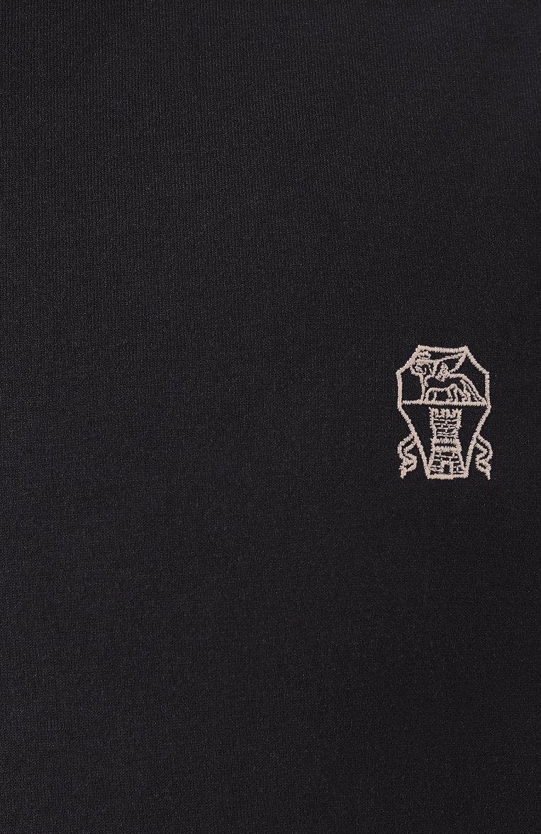 Мужская хлопковая футболка BRUNELLO CUCINELLI черного цвета, арт. M0B137444G | Фото 6 (Материал внешний: Хлопок; Длина (для топов): Стандартные; Рукава: Короткие; Принт: Без принта; Стили: Кэжуэл; Мужское Кросс-КТ: Футболка-одежда; Кросс-КТ: Джерси)
