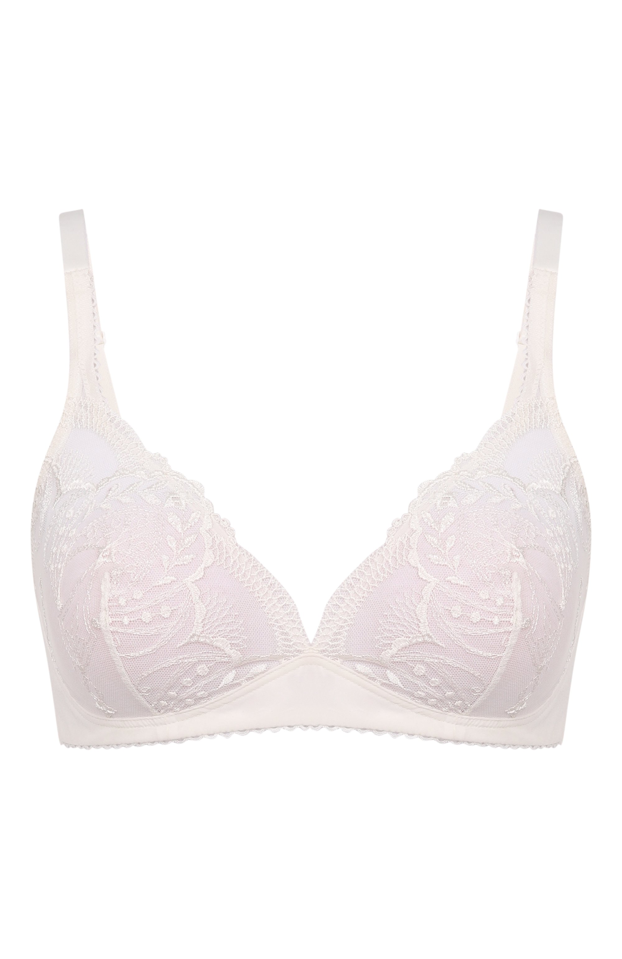 Бюстгальтер с треугольными чашками MAISON LEJABY белого цвета по цене 14490 руб., арт. 250242, фото 1 Бюстгальтер с треугольными чашками MAISON LEJABY, арт. 250242, фото 1