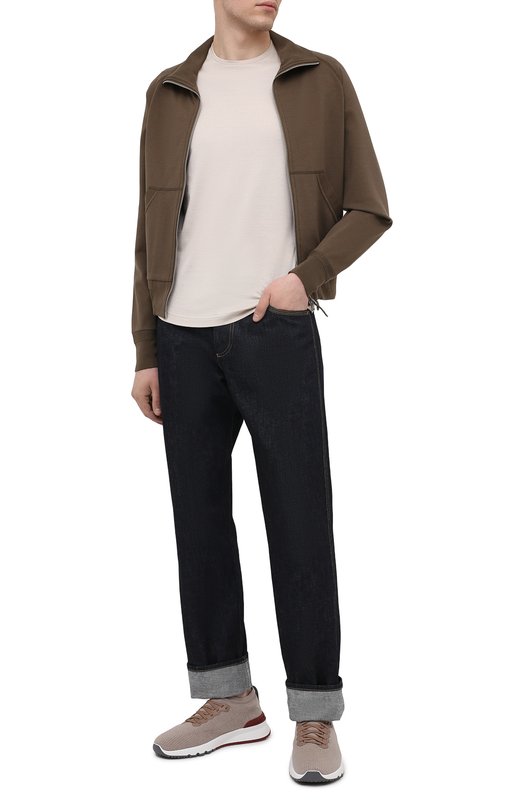 Футболка из шелка и хлопка Loro Piana FAF6128 Кремовый  FAF6128 Фото 2