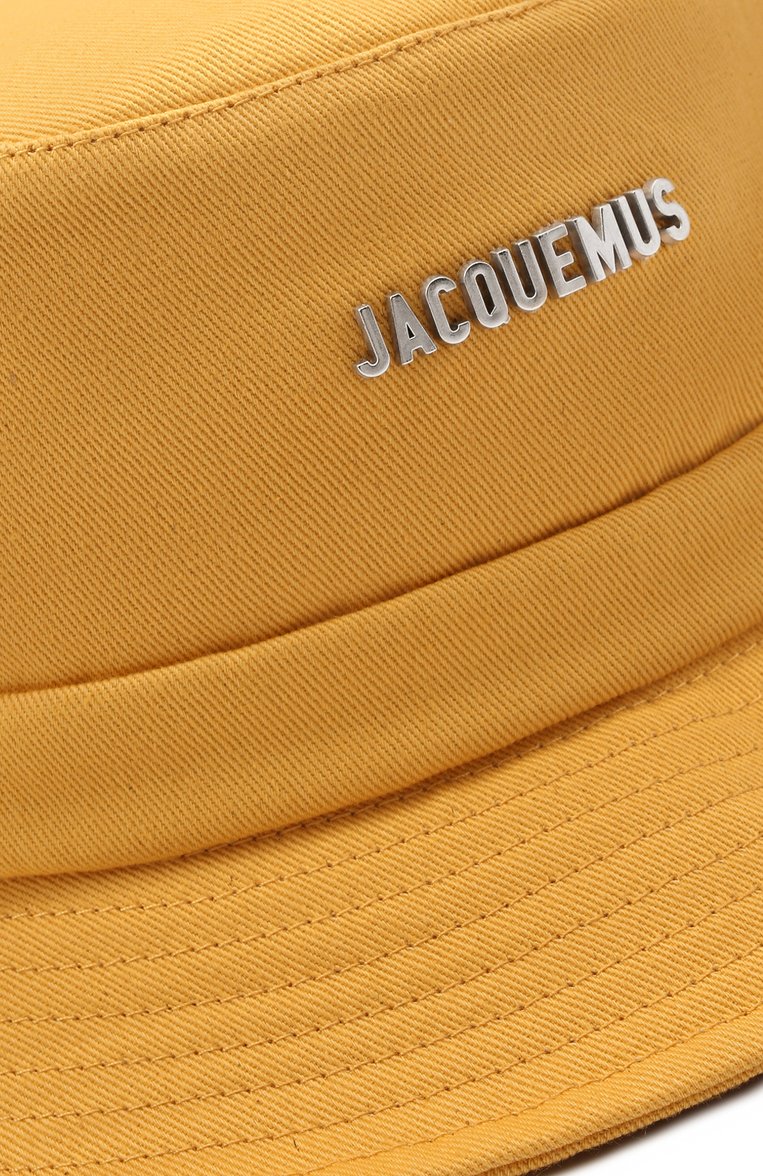 Мужская хлопковая панама le bob gadjo JACQUEMUS желтого цвета, арт. 215AC03/506220 | Фото 3 (Материал: Хлопок, Текстиль; Нос: Не проставлено; Материал сплава: Проставлено)