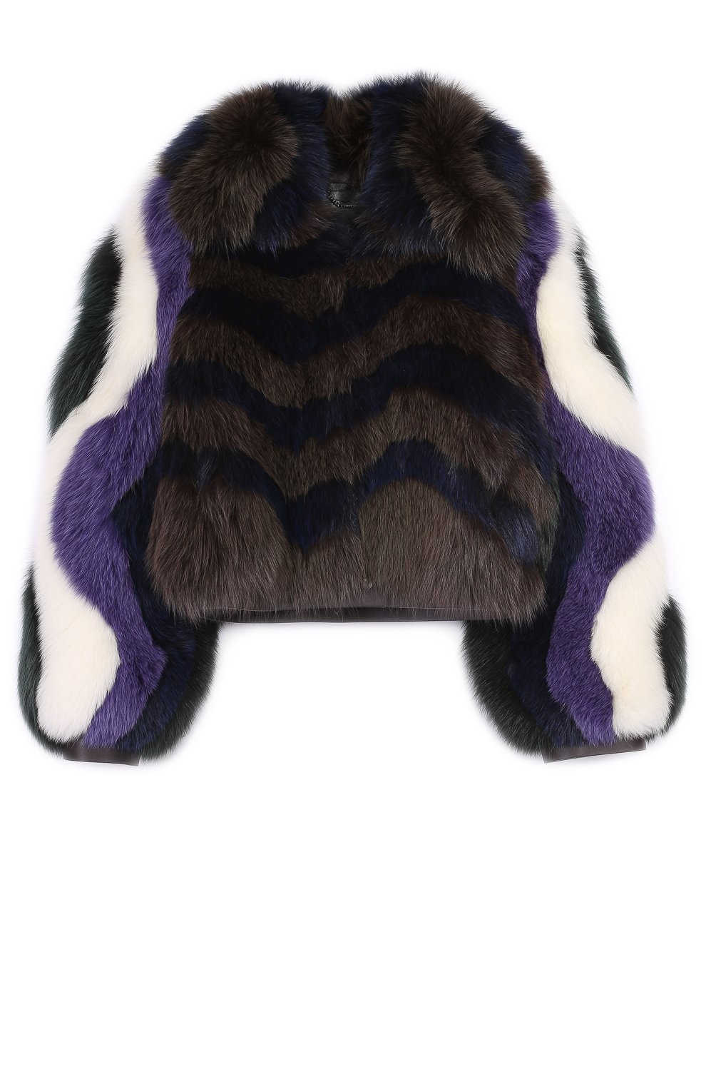 Укороченная шуба из меха лисы с контрастной отделкой FENDI, арт. FNE08E/SDH, фото 1