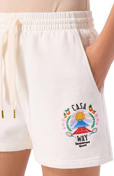 Хлопковые шорты CASABLANCA белого цвета по цене 42450 руб., арт. WPF25-JTR-186-02, фото 5 Хлопковые шорты CASABLANCA, арт. WPF25-JTR-186-02, фото 5