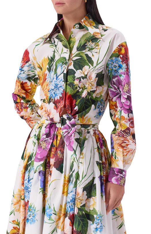 Хлопковая рубашка Dolce & Gabbana F5P61T/HS5TR Разноцветный  F5P61T/HS5TR Фото 3