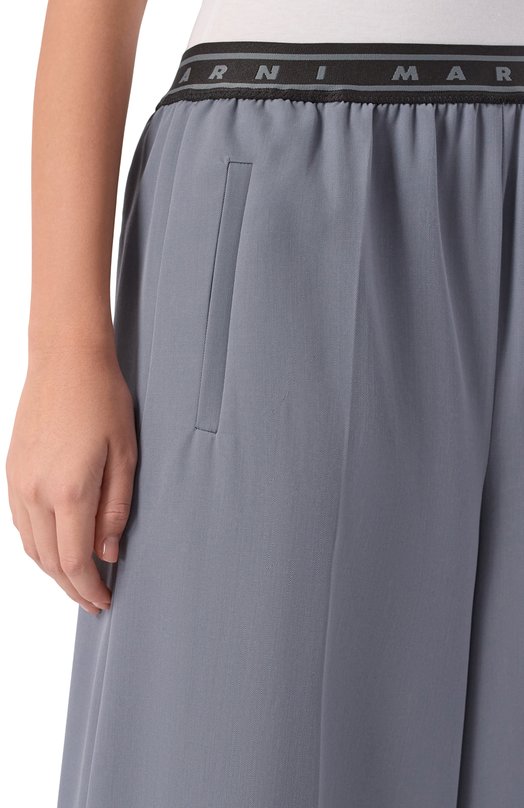 Шерстяные брюки Marni PAMA0604A0/UTWA32 Голубой  PAMA0604A0/UTWA32 Фото 5