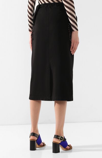 Хлопковая юбка DRIES VAN NOTEN черного цвета по цене 41700 руб., арт. 191-30818-7290, фото 4 Хлопковая юбка DRIES VAN NOTEN, арт. 191-30818-7290, фото 4