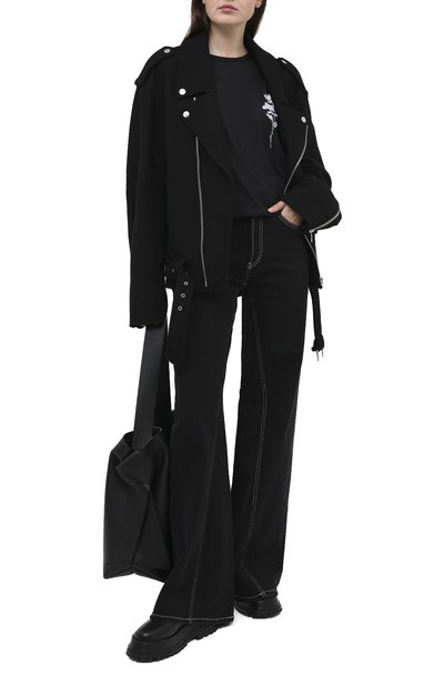 Хлопковая футболка ANN DEMEULEMEESTER черного цвета по цене 29900 руб., арт. 2002-3979-232-099, фото 2 Хлопковая футболка ANN DEMEULEMEESTER, арт. 2002-3979-232-099, фото 2