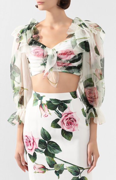 Шелковый топ DOLCE & GABBANA, арт. F74E5T/HS19T, фото 3