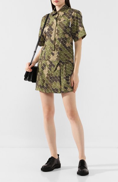 Хлопковое платье BURBERRY хаки цвета по цене 96550 руб., арт. 8014192, фото 2 Хлопковое платье BURBERRY, арт. 8014192, фото 2
