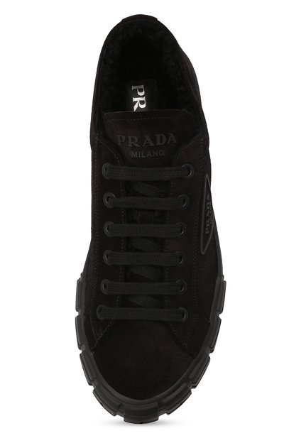 Замшевые кеды PRADA черного цвета по цене 97000 руб., арт. 2EG324-JFT-F0002-A000, фото 4 Замшевые кеды PRADA, арт. 2EG324-JFT-F0002-A000, фото 4