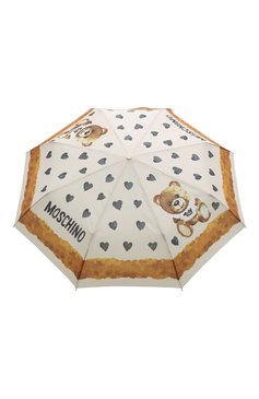 Женский складной зонт MOSCHINO кремового цвета, арт. 8377-0PENCL0SEI | Фото 1 (Материал: Металл, Текстиль, Синтетический материал; Нос: Не проставлено; Материал сплава: Проставлено)