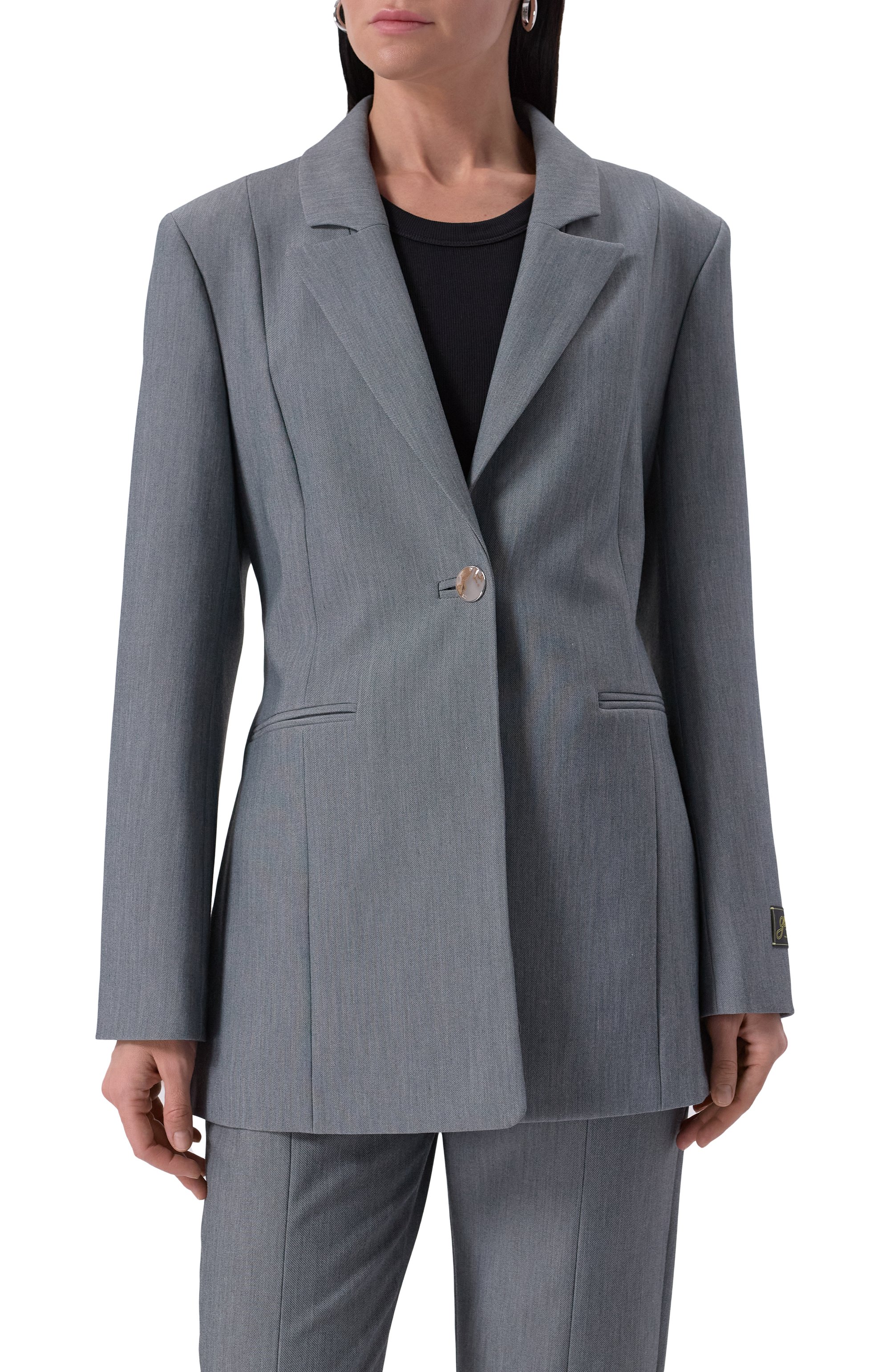 Жакет GANNI серого цвета по цене 61550 руб., арт. W0109/6871, фото 3 Жакет GANNI, арт. W0109/6871, фото 3