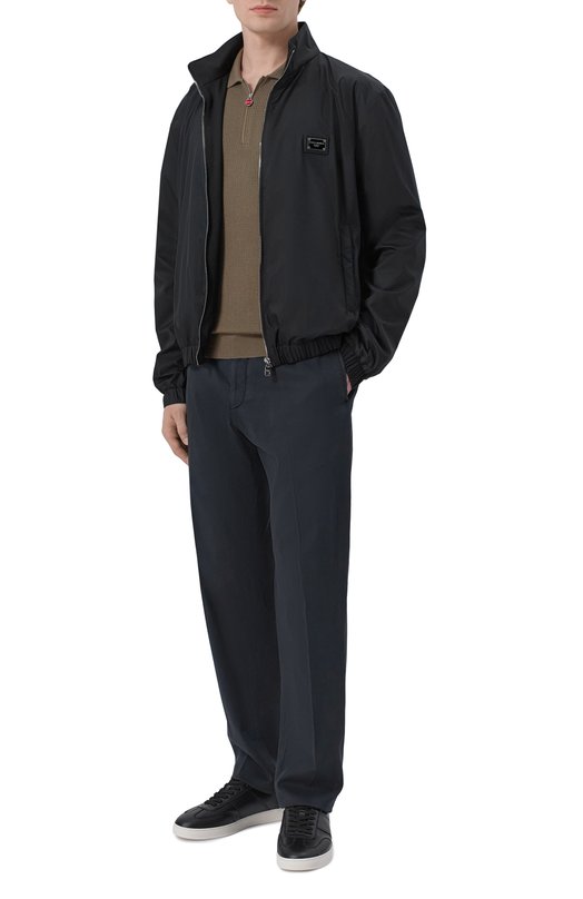 Брюки из хлопка и шелка Kiton UPLACRK0607H Чёрный  UPLACRK0607H Фото 2