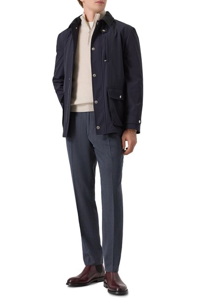 Брюки из шерсти и хлопка CORNELIANI темно-синего цвета по цене 54450 руб., арт. 264L21-2618331, фото 2 Брюки из шерсти и хлопка CORNELIANI, арт. 264L21-2618331, фото 2