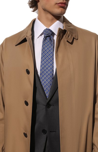 Шелковый галстук CANALI синего цвета по цене 14650 руб., арт. 18/HJ03465, фото 2 Шелковый галстук CANALI, арт. 18/HJ03465, фото 2