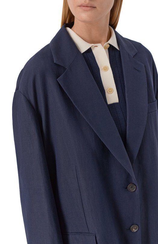 Жакет из вискозы и льна Brunello Cucinelli MH1267273 Синий  MH1267273 Фото 5