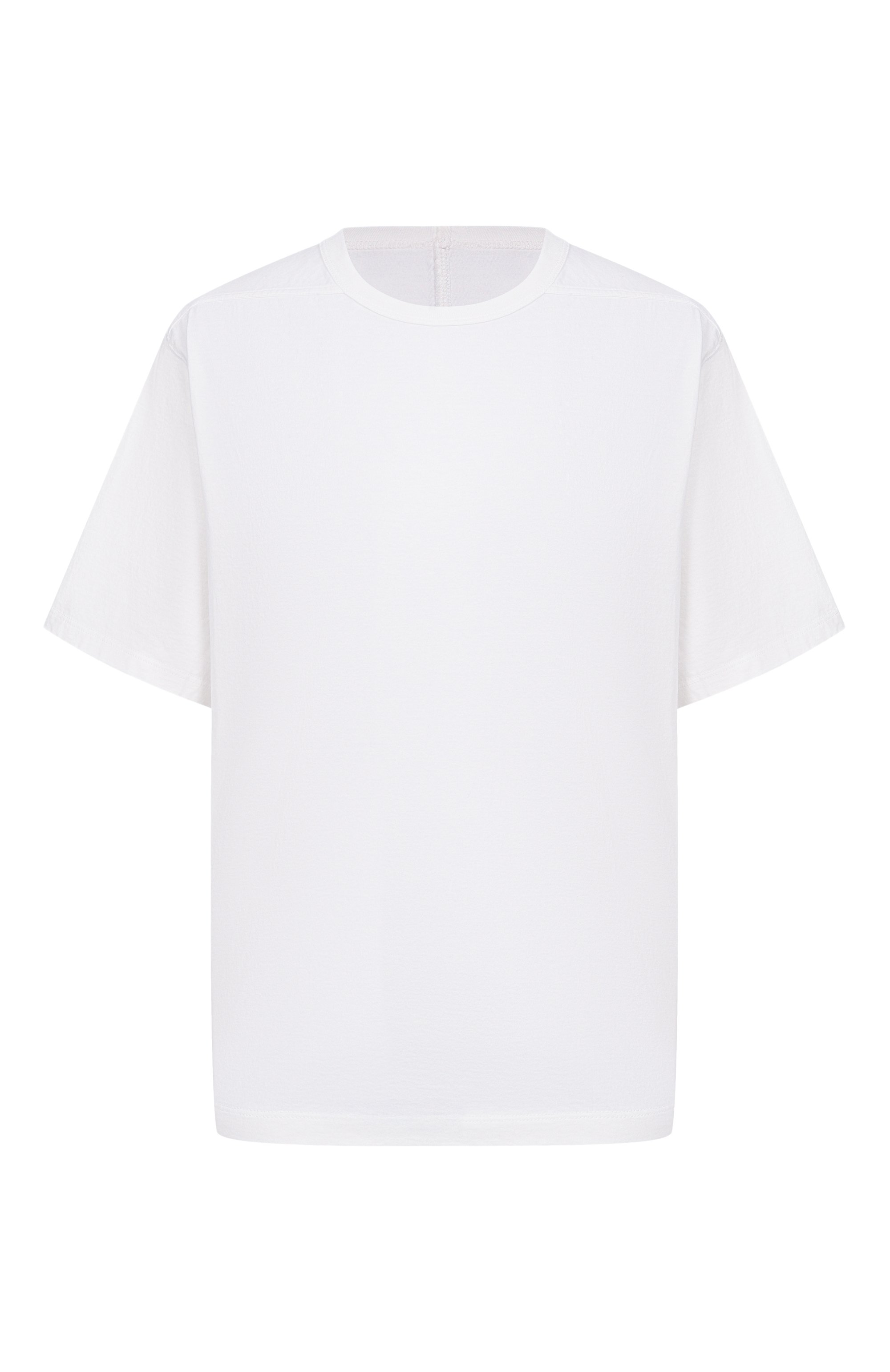 Хлопковая футболка RICK OWENS белого цвета по цене 36700 руб., арт. RP01F6200/JA, фото 1 Хлопковая футболка RICK OWENS, арт. RP01F6200/JA, фото 1