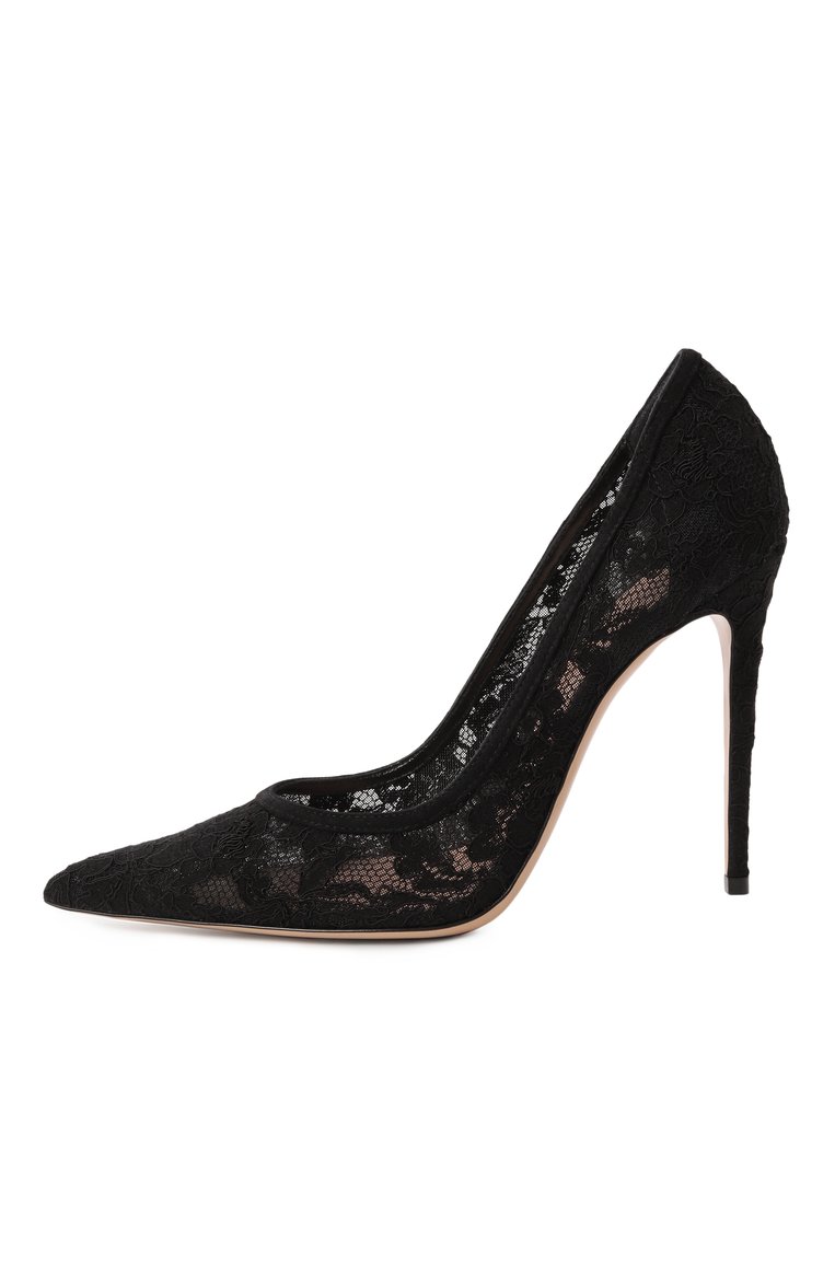 Женские текстильные туфли claudia 105 GIANVITO ROSSI черного цвета, арт. G22315.15RIC.LRMNENN | Фото 4 (Драгоценные камни: Проставлено; Подошва: Плоская; Материал сплава: Проставлено; Материал внутренний: Натуральная кожа; Каблук высота: Высокий; Материал внешний: Текстиль; Каблук тип: Шпилька)