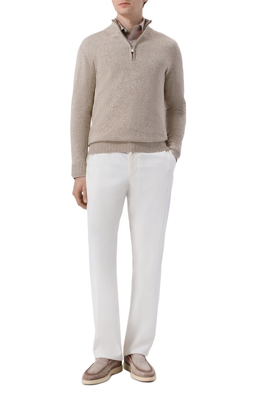 Хлопковый джемпер Andrea Campagna M5426-8076 Бежевый  M5426-8076 Фото 2