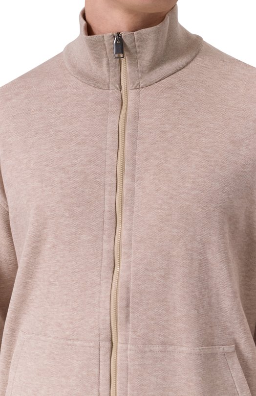 Хлопковая толстовка Brioni UJNU0L-PA611 Бежевый  UJNU0L-PA611 Фото 5