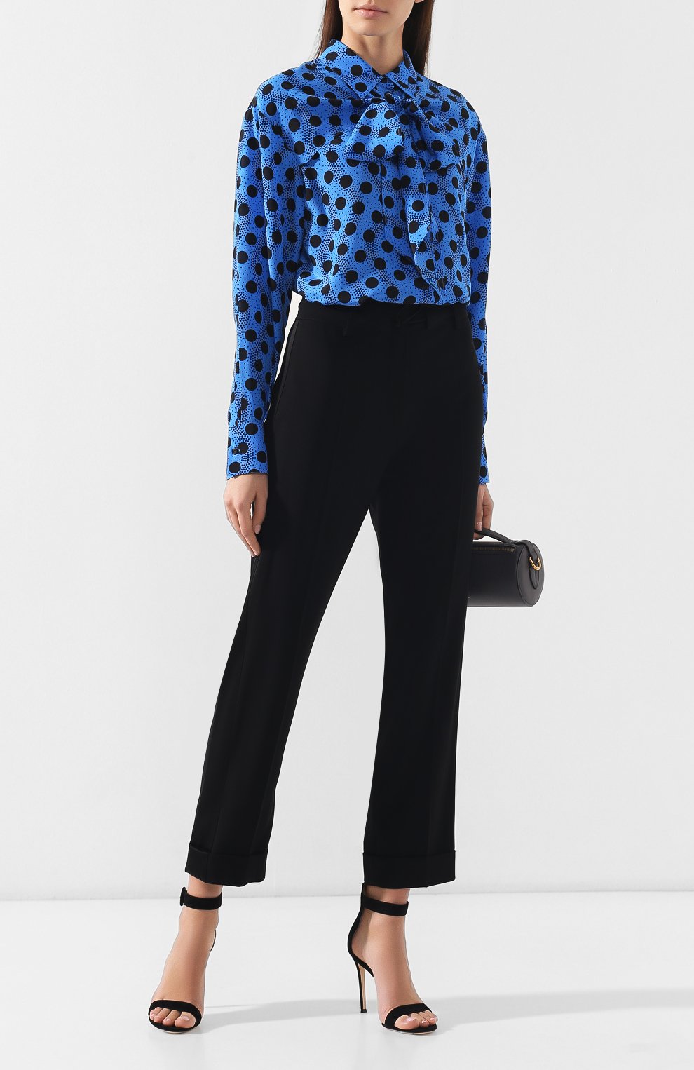 Брюки с отворотами KENZO черного цвета по цене 29950 руб., арт. 2PA1915AC, фото 2 Брюки с отворотами KENZO, арт. 2PA1915AC, фото 2