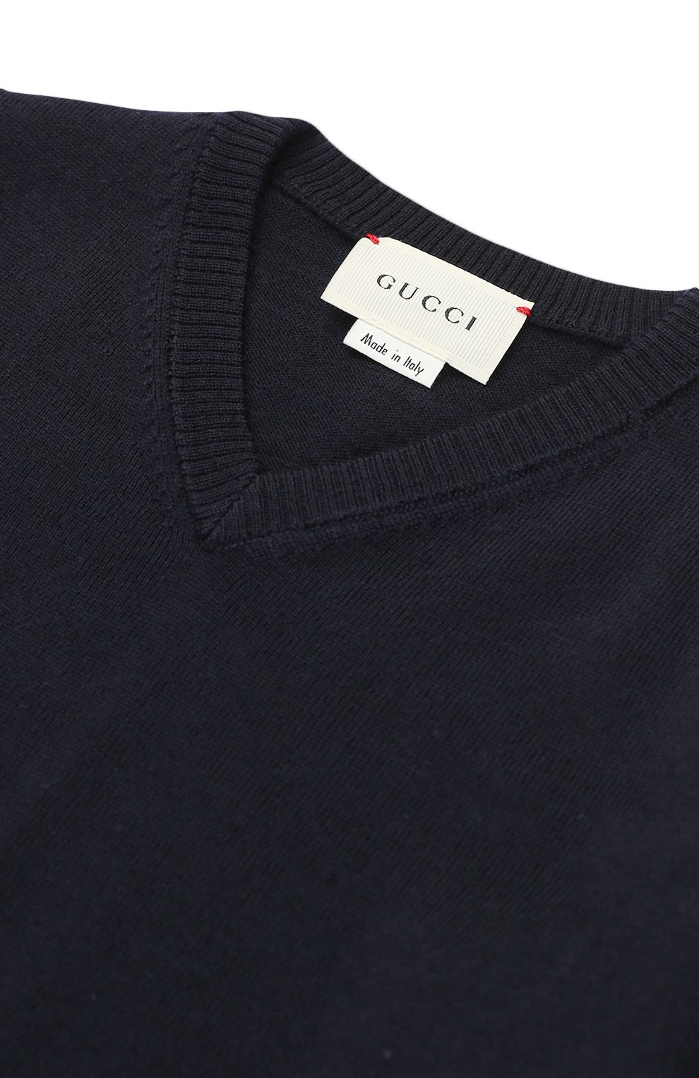 Шерстяной пуловер с v-образным вырезом и контрастной отделкой GUCCI, арт. 418774/X2184/X1284, фото 3