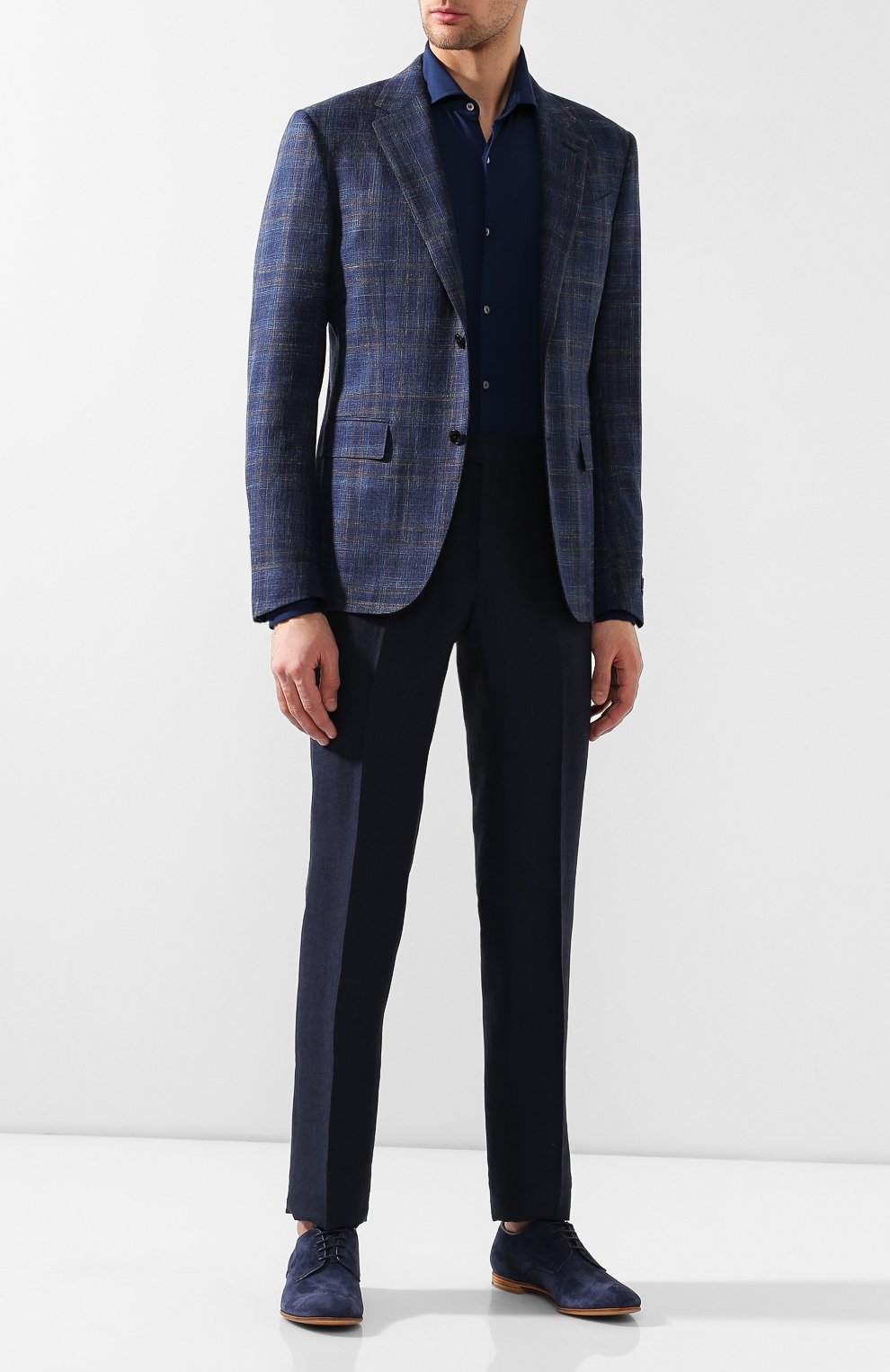 Шерстяная рубашка LORO PIANA синего цвета по цене 264500 руб., арт. FAI5808, фото 2 Шерстяная рубашка LORO PIANA, арт. FAI5808, фото 2