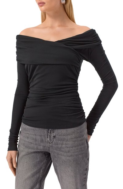 Топ из вискозы и шерсти 12 STOREEZ черного цвета по цене 9800 руб., арт. 133776, фото 3 Топ из вискозы и шерсти 12 STOREEZ, арт. 133776, фото 3