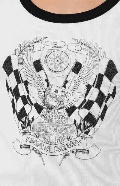 Майка 120th anniversary HARLEY-DAVIDSON белого цвета по цене 14070 руб., арт. 97496-23VW, фото 5 Майка 120th anniversary HARLEY-DAVIDSON, арт. 97496-23VW, фото 5