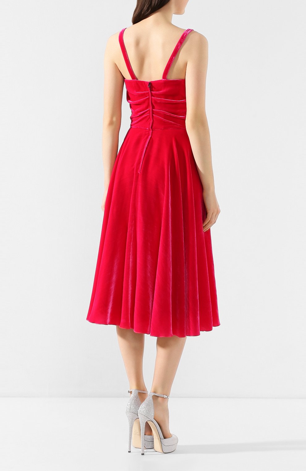 Бархатное платье DOLCE & GABBANA розового цвета по цене 246000 руб., арт. F6G7RT/FUVKQ, фото 4 Бархатное платье DOLCE & GABBANA, арт. F6G7RT/FUVKQ, фото 4