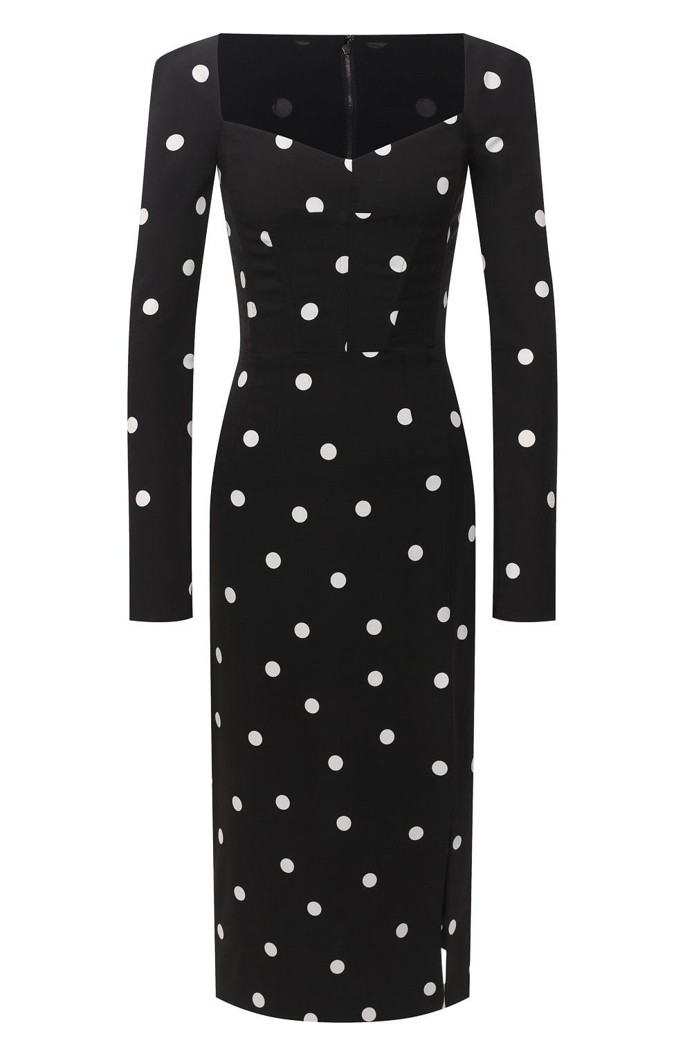 Платье из вискозы DOLCE & GABBANA черно-белого цвета по цене 236500 руб., арт. F6K4NT/FSRLM, фото 1 Платье из вискозы DOLCE & GABBANA, арт. F6K4NT/FSRLM, фото 1