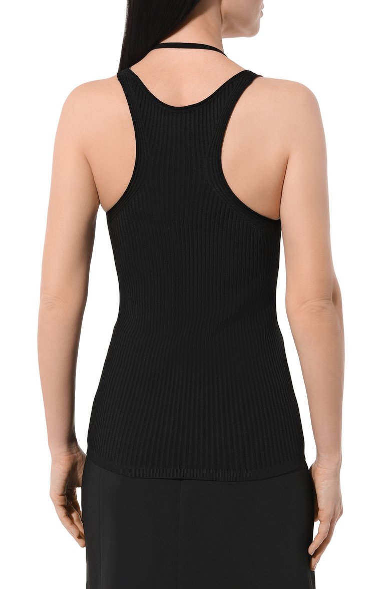 Женский топ из вискозы GIORGIO ARMANI черного цвета, арт. 3DAK05/AM41Z | Фото 4 (Длина (для топов): Стандартные; Драгоценные камни: Проставлено; Материал сплава: Проставлено; Материал внешний: Вискоза; Стили: Романтичный)
