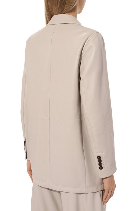 Кожаный жакет Brunello Cucinelli MPNGI7464 Серый  MPNGI7464 Фото 4
