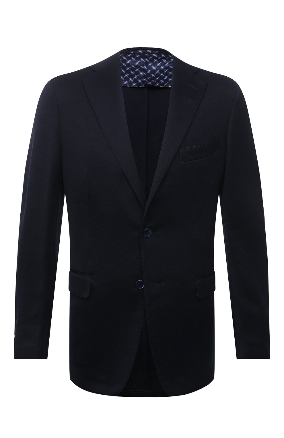 Шерстяной пиджак ZILLI темно-синего цвета по цене 427500 руб., арт. MNV-JC2F-2-E6041/0001, фото 1 Шерстяной пиджак ZILLI, арт. MNV-JC2F-2-E6041/0001, фото 1