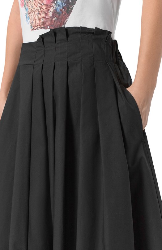 Хлопковая юбка MSGM 4041MDD19/267112 Чёрный  4041MDD19/267112 Фото 5