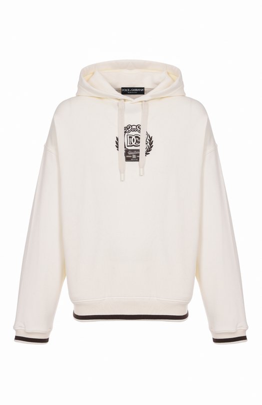 Хлопковое худи Dolce & Gabbana G9B0UZ/HU7DU Белый G9B0UZ/HU7DU
