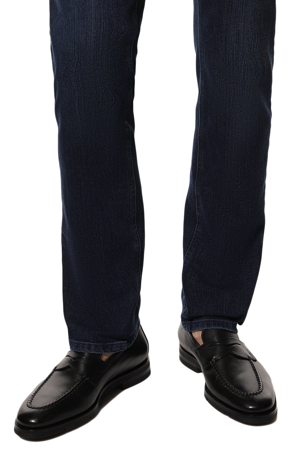 Кожаные пенни-лоферы SANTONI черного цвета по цене 89950 руб., арт. MCNG18007PI2AUSHN01, фото 3 Кожаные пенни-лоферы SANTONI, арт. MCNG18007PI2AUSHN01, фото 3