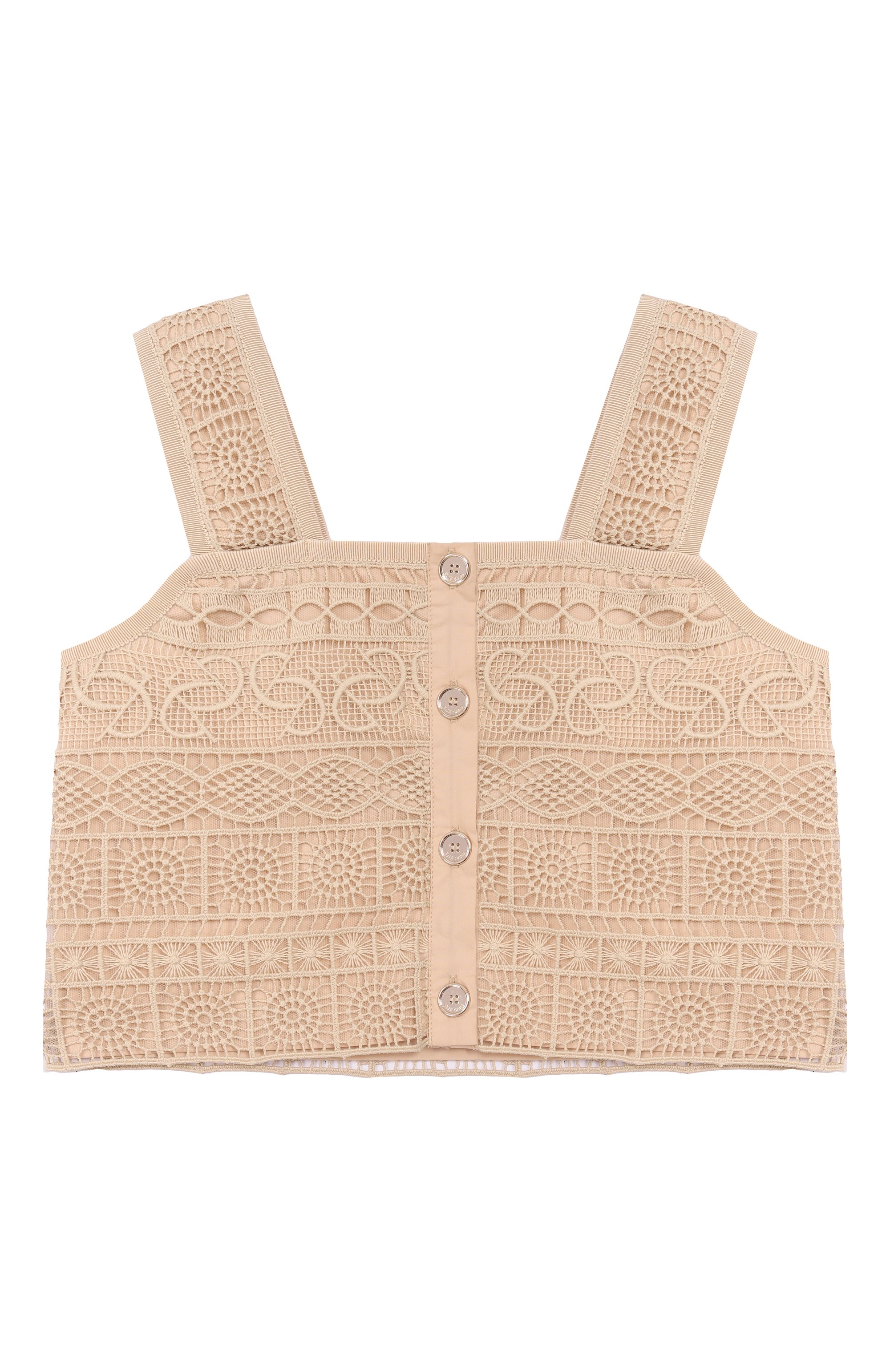 Хлопковый топ ELIE SAAB JUNIOR светло-бежевого цвета по цене 34850 руб., арт. EFTP024/TS1124_001, фото 2 Хлопковый топ ELIE SAAB JUNIOR, арт. EFTP024/TS1124_001, фото 2