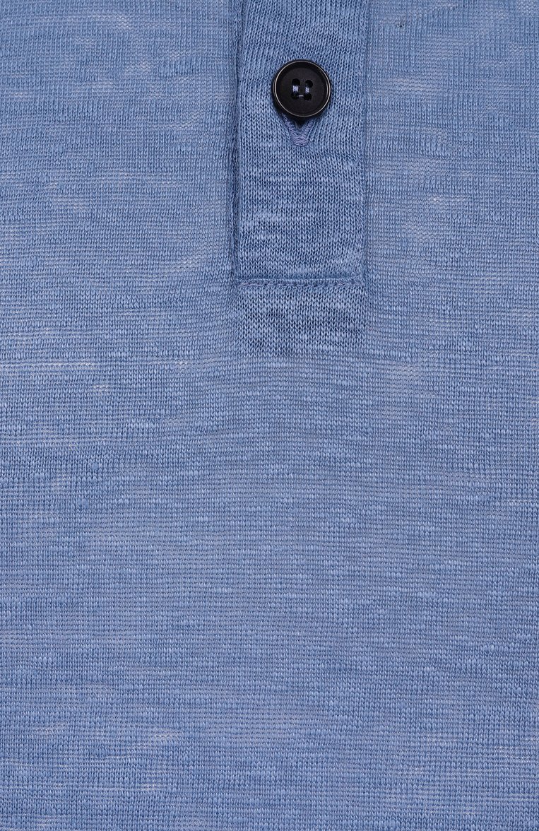 Мужское льняное поло GIORGIO ARMANI голубого цвета, арт. 3RSF80/SJJMZ | Фото 6 (Материал внешний: Лен; Длина (для топов): Стандартные; Рукава: Короткие; Застежка: Пуговицы; Стили: Кэжуэл; Принт: Без принта; Мужское Кросс-КТ: Футболка-одежда; Автоматизация ТО: Проставлено; Детали: Без декора; Автоматизация состава: Проставлено)