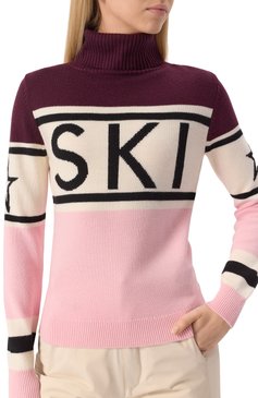 Женская шерстяная водолазка PERFECT MOMENT розового цвета, арт. W3000075/SCHILD SWEATER | Фото 5 (Рукава: Длинные; Длина (для топов): Стандартные; Материал внешний: Шерсть; Женское Кросс-КТ: Водолазка-одежда; Стили: Спорт-шик)