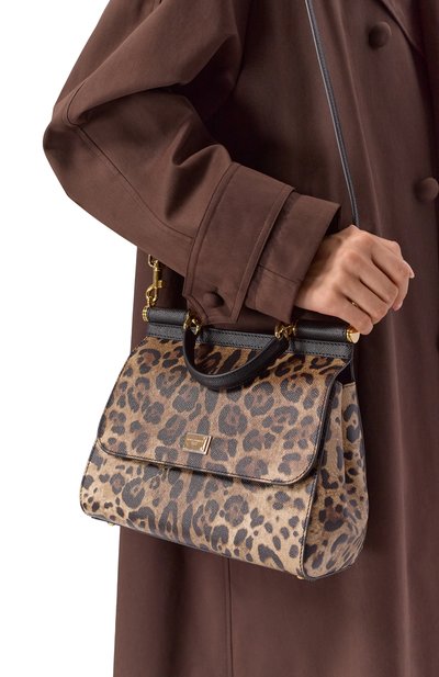 Сумка sicily medium DOLCE & GABBANA леопардового цвета по цене 266000 руб., арт. BB6002/CX566, фото 2 Сумка sicily medium DOLCE & GABBANA, арт. BB6002/CX566, фото 2