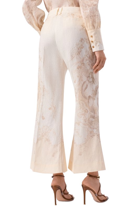 Льняные брюки Zimmermann 4068PC26R Кремовый  4068PC26R Фото 4