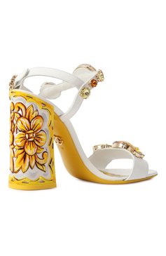 Женские кожаные босоножки keira 105 DOLCE & GABBANA белого цвета, арт. CR1354/AT848 | Фото 5 (Каблук высота: Высокий; Материал внутренний: Натуральная кожа; Материал сплава: Проставлено; Драгоценные камни: Проставлено; Материал внешний: Натуральная кожа; Подошва: Плоская; Каблук тип: Устойчивый)