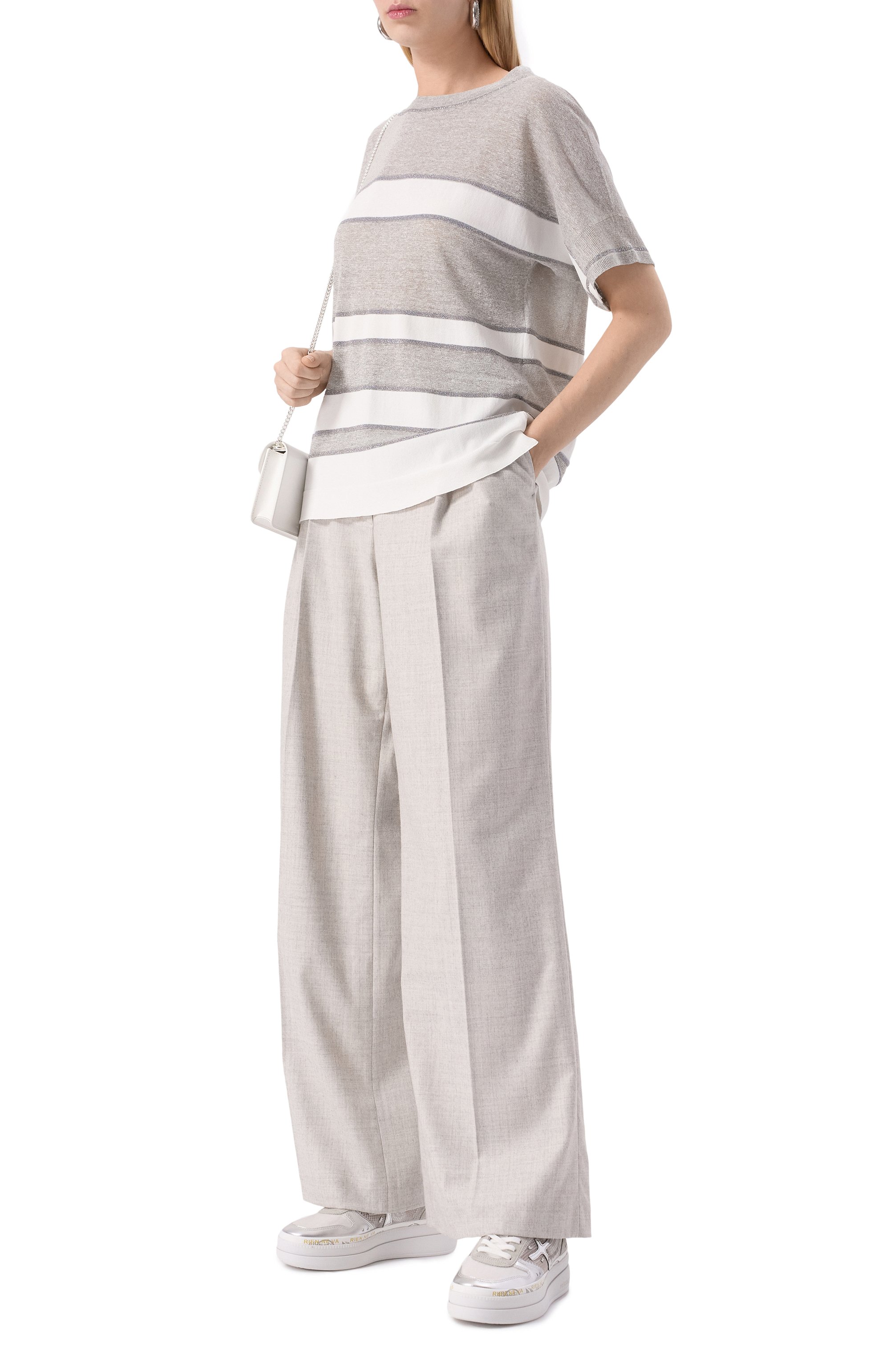 Футболка из вискозы и льна D.EXTERIOR, арт. 60433, фото 2