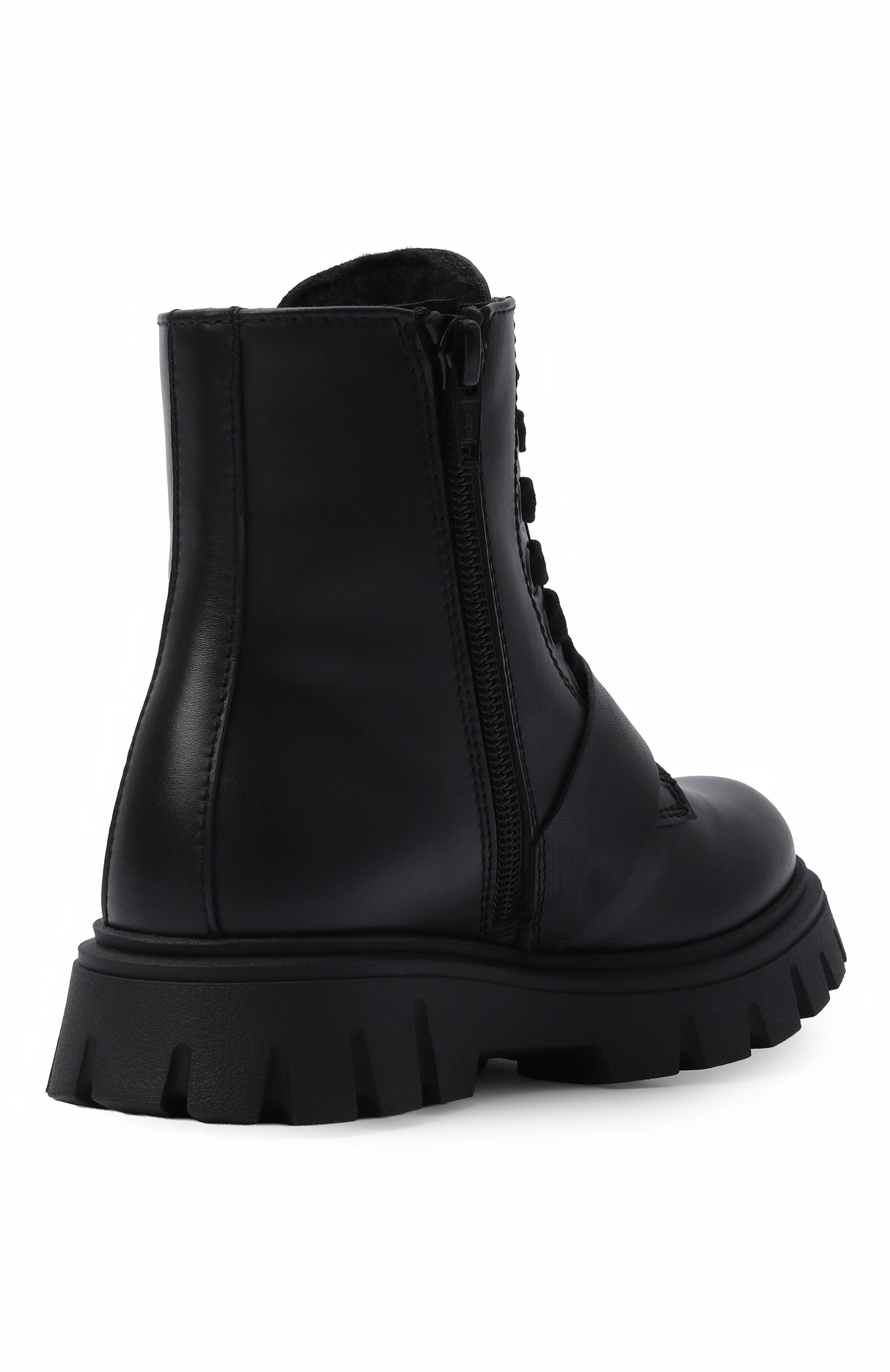 Кожаные ботинки MSGM KIDS черного цвета по цене 34000 руб., арт. 84005/VAR2, фото 3 Кожаные ботинки MSGM KIDS, арт. 84005/VAR2, фото 3