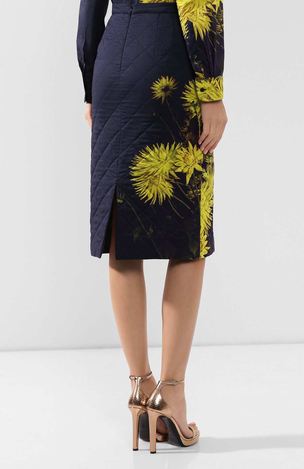 Стеганая юбка DRIES VAN NOTEN желтого цвета по цене 31750 руб., арт. 192-30815-8537, фото 4 Стеганая юбка DRIES VAN NOTEN, арт. 192-30815-8537, фото 4
